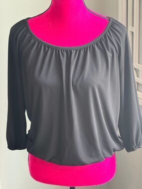 Michael Michael Kors Black Gathered Neck Blouse P/M
